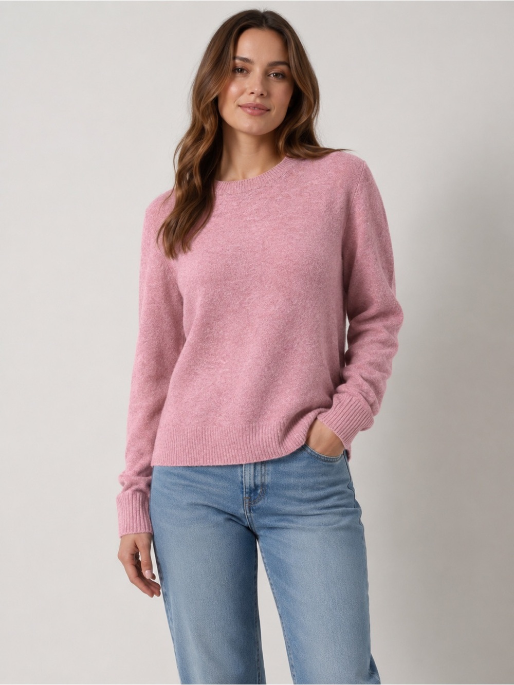 J.Crew Extra Soft Pink Crewneck Sweater Side Slit Long Sleeve Knit Pullover
XL